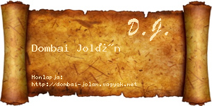 Dombai Jolán névjegykártya